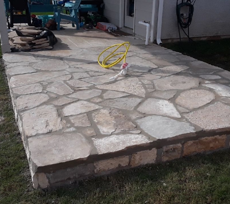 mccain enterprise landscaping services - San Antonio, TX. Flagstone patio extension.