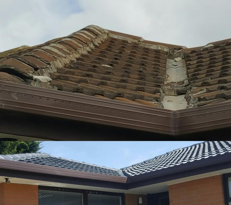 Adam's Roofing Restorations. Before after Adams roofing restorations