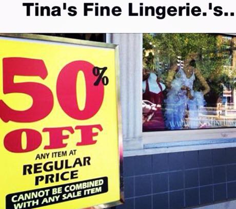 Tina's Fine Lingerie/Swimwear - Middletown, CT. Store wide sale, July 2nd, 3rd