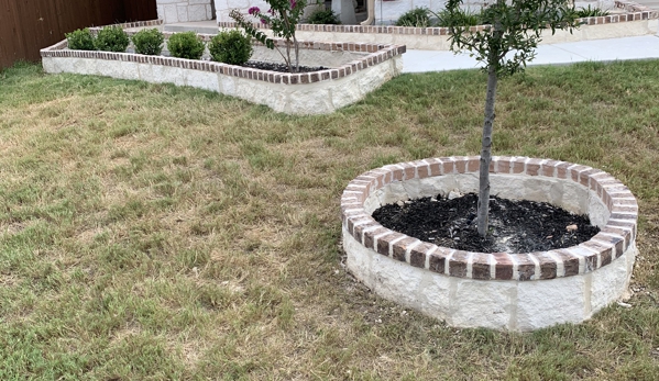 mccain enterprise landscaping services - San Antonio, TX. Chop block retaining wall tree rings. 