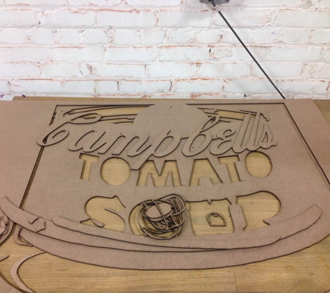 WE LASERS - Columbus, OH. Gettin' ready for our Campbell's soup panels to be painted and attached to a giant photo board. More photos are coming...#lasercutting #wela