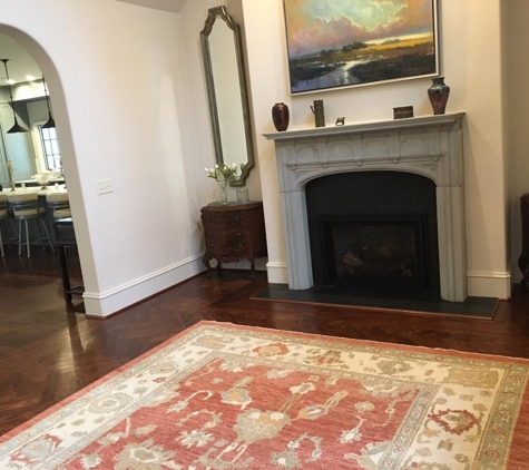 Nilipour Oriental Rugs - Birmingham, AL. One of a kind Turkish Oushak sets the tone for ths artisitic and elegant living space through elements of warm color and an etherial design!