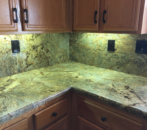 Stone Pros Natural Granite and Tile - Escondido, CA. The edge is 2 3/4 inch pieces joined together.