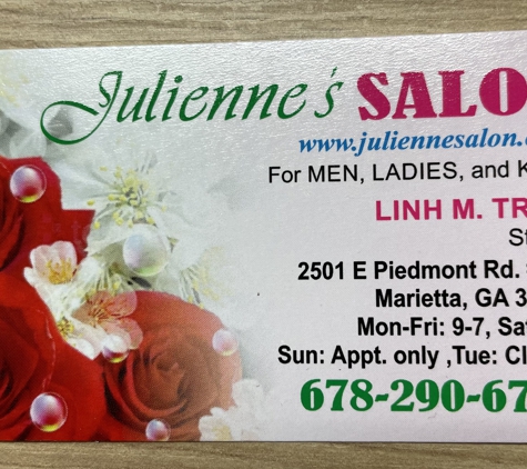 Julienne - Marietta, GA. We are moving to new location !!!