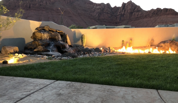 The Yard Dr. - St George, UT. Water Feature and Fire Pit. St. George Utah.