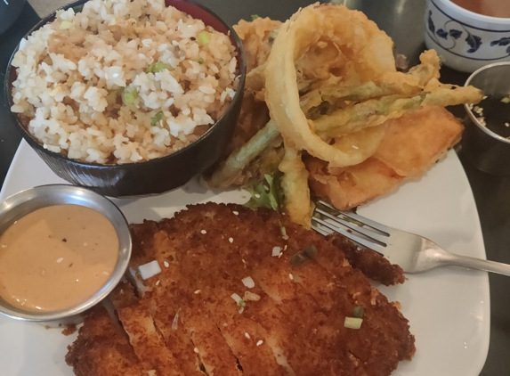 Blue Hashi - Idaho Falls, ID. Try this one for sure! Chicken and tempura vegetables.