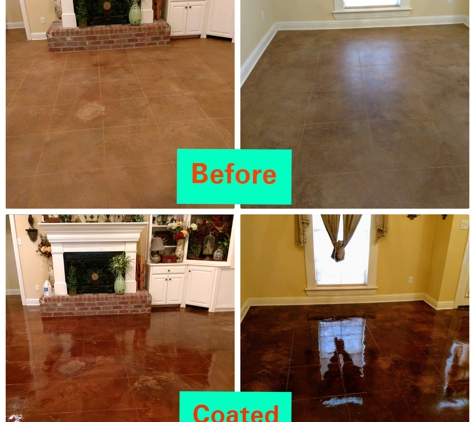 Boyd's Hard Surface Cleaning - Sulphur, LA. Stained concrete coated