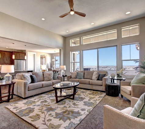 Camerata Homes - Foxfield, CO. Living area open to kitchen