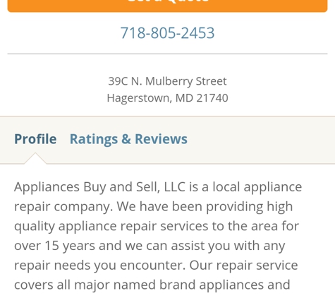 Appliances Buy and Sell - Hagerstown, MD