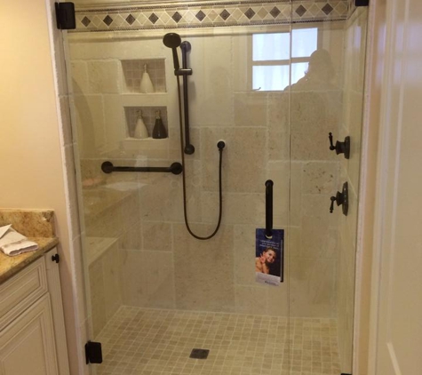 Gulfside Glass Inc - Tarpon Springs, FL. Frameless Door & Panel Shower Enclosure, 3/8" ShowerGuard glass