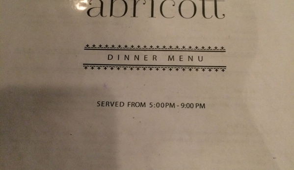 Abricott - Pasadena, CA. Different menu for dinner