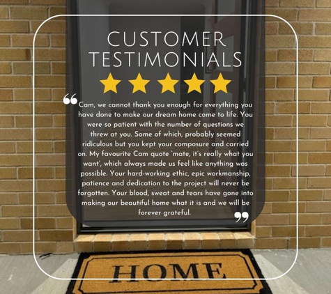 CMC Quality Construction - Killawarra, NSW. "Cam, we cannot thank you enough for everythingyou have done to make our dream home come to life"