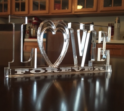 Engage Laser - Denver, CO. Acrylic Love Forever We can use your design to Create your own