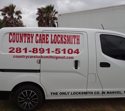 Country Care Locksmith - Manvel, TX. We service all areas. Feel free to call on us 24/7. We here at Country Care Locksmith do things the old fashion way.