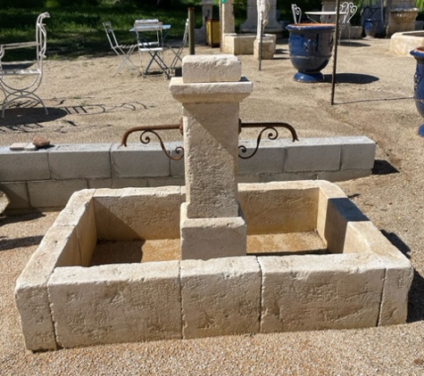 Charme D'antan - Agoura Hills, CA. Garden French Limestone Fountain from France