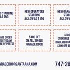 Arm Garage Door Santa Ana CA