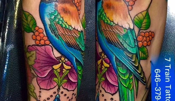 7 Train Tattoo Studio Inc. - Flushing, NY. Realistic bird tattoo # old school bird tattoo# new school tattoo