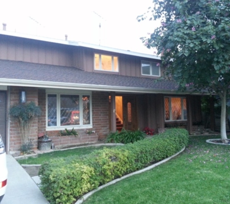 salinas landscaping - Anaheim, CA. Before  See the brick, dull brown color house was so Drab.