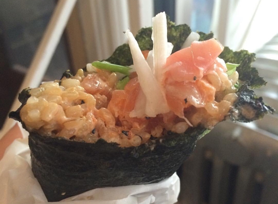 Chubby Duck - Detroit, MI. Sushi cone. Salmon with brown rice.