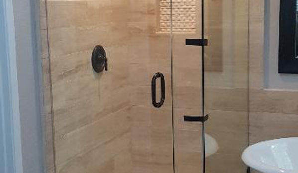 Meza's Windows - Montclair, CA. Frameless shower 3/8 glass