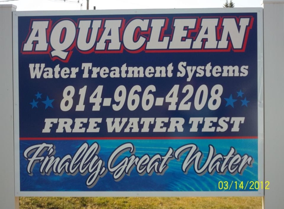 Aquaclean Quality Water Treatment Systems - Smethport, PA. Our sign!