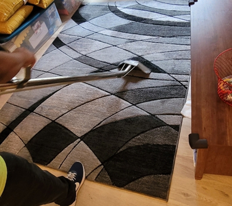 Lightning Bolt Carpet & Upholstery Cleaning - Irvine, CA. Steam cleaning and deodorizing a really cool rug here in Irvine.