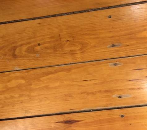 Alpine Wood Floors - Wayne, PA. finish coming off on board edges and where nails are located... this is throughout the entire room