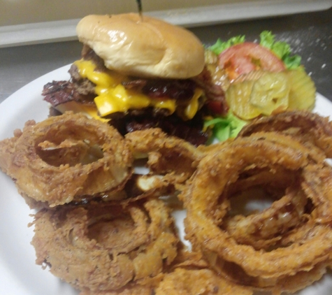 Jr's Diner - Centralia, MO. Hand breaded to order onion rings and Build your own Burger .