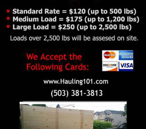 Hauling 101 LLC - Portland, OR