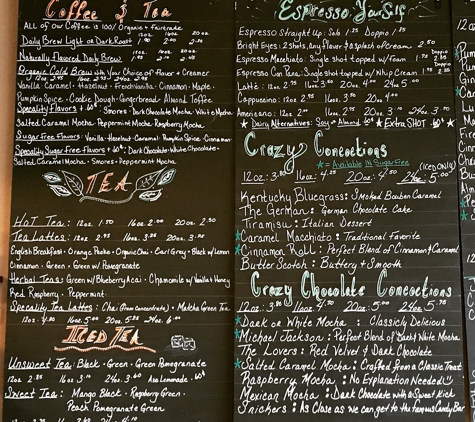 Crazy Beans Coffee - Orange Park, FL. Part 1
Updated Menu Effective 11/10/2017