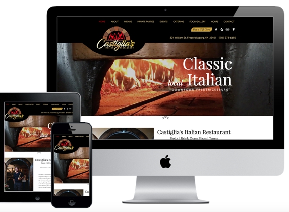 Flair Communication - Fredericksburg, VA. Restaurant Website Design - Castiglia's Italian Restaurant