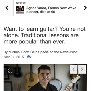 Maurice Arenas Guitar Academy - Frederick, MD. Maurice has been featured in the Frederick news Post twice