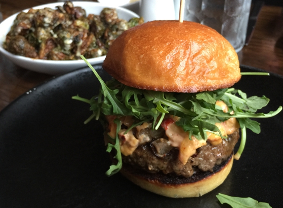 Illegal Food - Atlanta, GA. Pimento burger & fried brussels