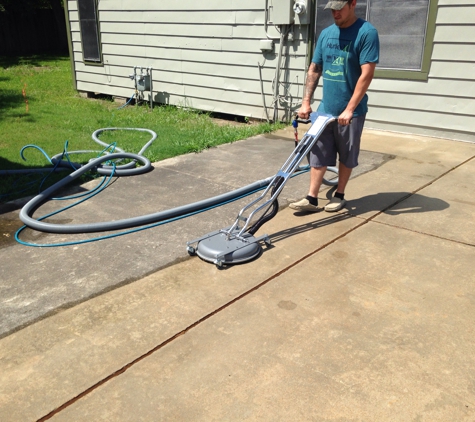 King of Kleen - Angleton, TX. We can bring your concrete back to looking like new and seal it , makes your property look so much cleaner and nicer this not power washing.