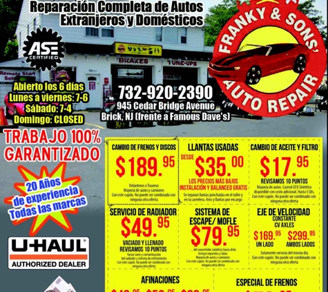 Franky & Son's Auto Repair - Brick, NJ