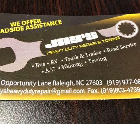 Jay's Heavy Duty Repair and Towing - Raleigh, NC