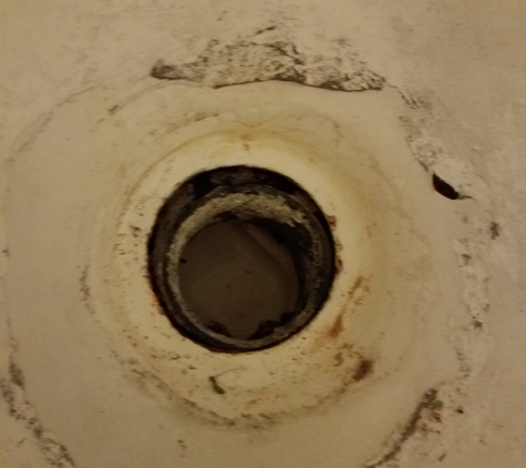 Village Walk Apartments - Jasper, TX. Failed drain. Caulking came out for the 4th time