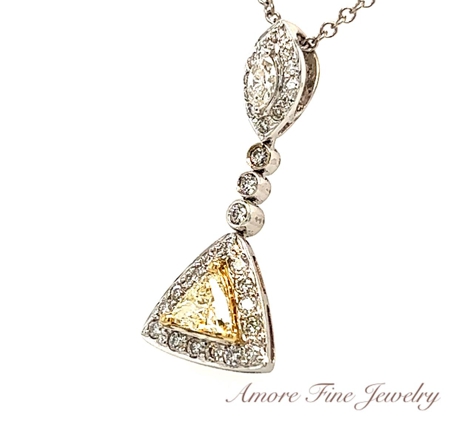 Amore Fine Jewelry - Wading River, NY. Natural Yellow Trillion Diamond!