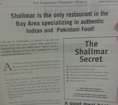 Shalimar Restaurant - Fremont, CA