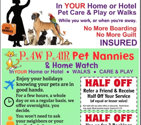 Paw Pair Pet Nannies - Venice, FL. Care where you want it
When you need it
at your home or hotel
Venice fl to Sarasota Fl
Call now for free in home consultation/ meet &  greet