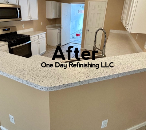 One Day Refinishing - Houston, TX. Kitchen counter top refinishing service in Houston, TX---One Day Refinishing LLC---Before/After