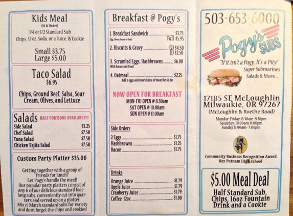 Pogy's Sub Sandwiches & Salads - Portland, OR