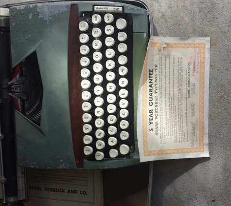 Sally Rude Appraisals. The typewriter is 48 years old.