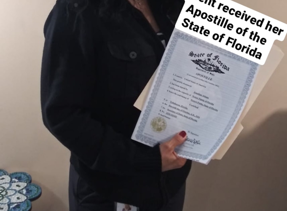 Apostilla - Hialeah, FL. Client received her original document back with the Apostille faster than expected