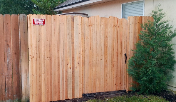 Silverman Fence - Jacksonville, FL. Cypress gate