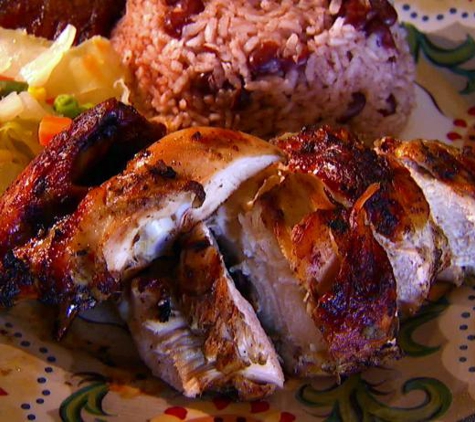 Norahs Irie Jamaica Restaurant - Long Branch, NJ. Jerk chicken with Rice & Beans