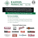 Easton Machinery Inc - Machinery
