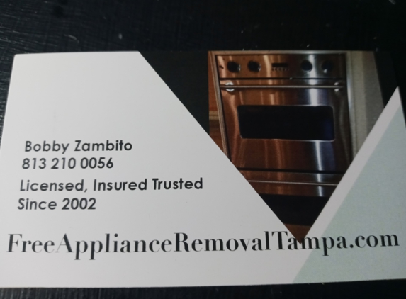 www.FreeApplianceRemovalTampa.com - Tampa, FL