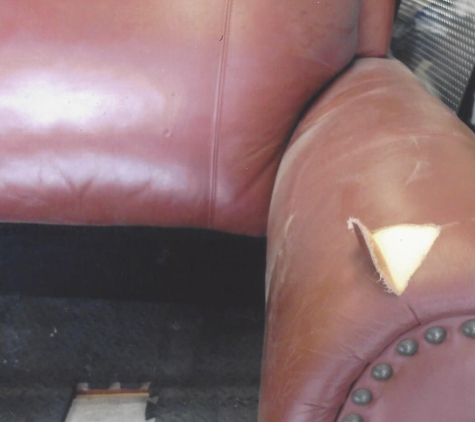 Color Glo- Expert Leather, Vinyl, Cloth & Upholstery Repair - Las Vegas, NV. Leather Chair - Before