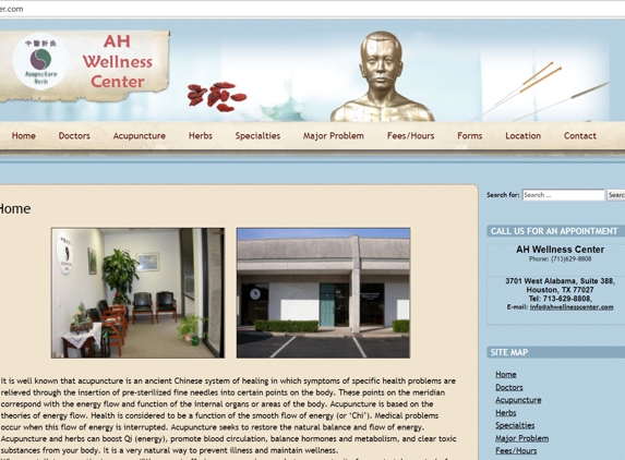 Grace Computer & Internet Corp. - Houston, TX. Grace Computer web design for AH Wellness Center
